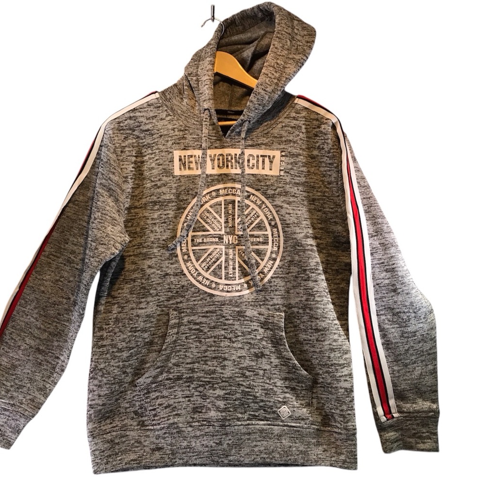 Mecca vintage Y2K salt and pepper gray knit large hoodie